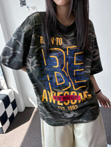 レニウム ミリタリー カモ レター パッチ ショートスリーブ Tシャツ 2カラー
