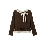 Lucy Square Neck Dot Frill Knit