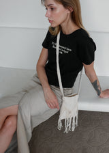 Fringe Mini Cross  Bag_Beige