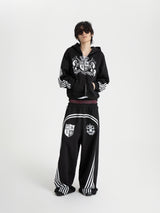 SEXXDEVIL Embroidered Stripe Zip Jacket