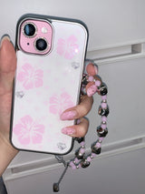 [ALOHA SET] Aloha gal phone case - silver epoxy + pink soda strap - star