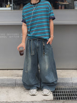 May strap denim pants 2C