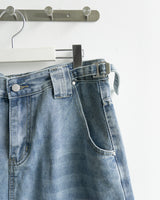 Flat 7-Part Denim Pants
