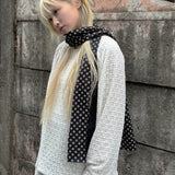 Polka Dot Long Scarf (black)
