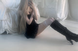 [only suzen] Temer lace ribbon dress (black)