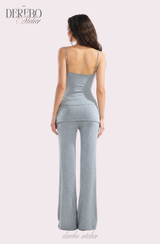 Anna lace cardigan training three-piece set (Sleeveless cardigan, pants)