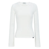 BACK RIBBON LONG SLEEVE-WHITE
