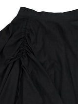 suede shirring draped skirt