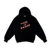 PEANUT STAIN - Fakenut Stain Made In Asterisk Black Oversized Hoodie