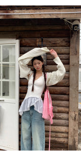 Air conditioner loose fit bolero cardigan