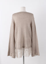 FRINGE V LONG KNIT