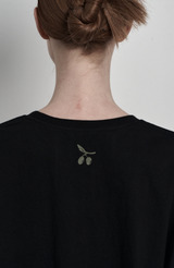 [mnem] オリーブプリントのオーバーサイズTシャツ(black)