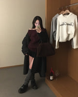 [ORIGINAL] デアオフショルダーリブニット