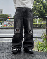 ブエン ディストレスト フレア デニム パンツ