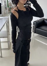 DOT SLEEVELESS BOLERO