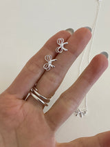 [92.5silver] Solid ribbon earring