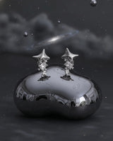 [IZNA Mai Earrings] コズミックミネラルピアス - Silver Color