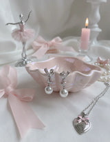 [Red Velvet Seulgi, KISS OF LIFE Belle Piercing] Dalia Ribbon and Pearl Piercing - Silver Color