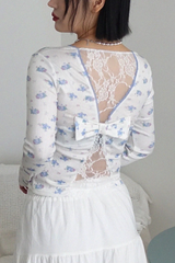 MINIT FLOWER RIBBON TOP