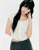 DOTDOT SHIRRING BLOUSE