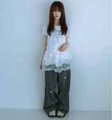 dot patch pants (gray)