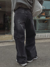 アナザー斜めポケットワイドデニムパンツ