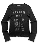 Stencil Numbering Long Sleeve Tee_Black