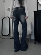 washed slub bootcut denim (2color)