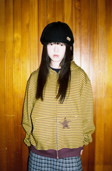 Twister Star Pocket Stripe Hoodie Zip-up - Mustard  