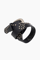 Star stud leather belt