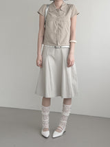 Trench Button Crop Short Sleeve Shirt Jacket