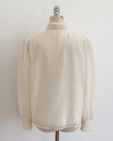 Cave Pearl Tie Puff Blouse