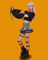 lace toto denim skirt (속바지/2color)