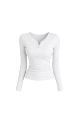 [Best!] Button ribbed t-shirt