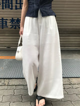ミル バック バンディング ワイド ピンタック ロング パンツ