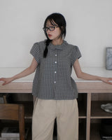 Tinbe Frill Check Short Sleeve Shirt
