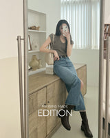 【MADE】Slit denim long skirt