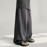 Hearts waistband side pintuck hem string wide training pants (4 colors)
