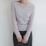 [Korenda] Wave Diagonal Long-Sleeve Cardigan - 4 Colors