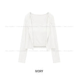 Eka Ribbed Crop Cardigan set