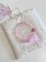 Pink glass bead bracelet