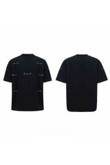 チェーンディテールパッディドショルダーTシャツ
