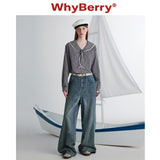 WhyBerry 24AW "Star Sea Sailor" ネイビーカラーシャツフィーメール