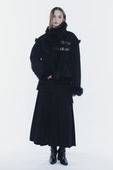 レイヤープリーツスカート black