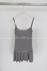 scarf set stripe frill mini-dress