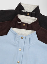 Bomi Two-Tone Snap Button Fleece Loose Fit Pullover