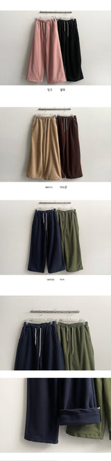 G DEN string thick fleece wide pants