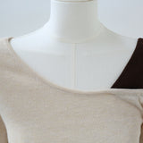Mono Uneven Stripe Shoulder T-shirt 233503722