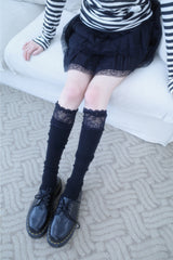 Lace High Knee Socks (3color)