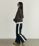 Fleece Button Anorak Ash Brown
